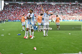 2024-07-24 - Cristian Medina (8) of Argentina celebrates a goal which was then cancelled by VAR during the Football, Men's Group B, between Argentina and Morocco during the Olympic Games Paris 2024 on 24 July 2024 at Geoffroy-Guichard Stadium in Saint-Etienne, France - OLYMPIC GAMES PARIS 2024 - 24/07 - OLYMPIC GAMES PARIS 2024 - OLYMPIC GAMES