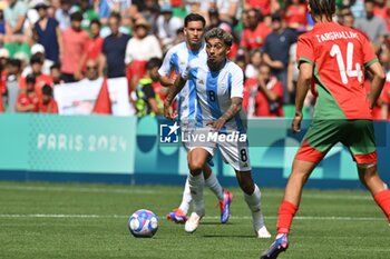 2024-07-24 - Cristian Medina of Argentina during the Football, Men's Group B, between Argentina and Morocco during the Olympic Games Paris 2024 on 24 July 2024 at Geoffroy-Guichard Stadium in Saint-Etienne, France - OLYMPIC GAMES PARIS 2024 - 24/07 - OLYMPIC GAMES PARIS 2024 - OLYMPIC GAMES