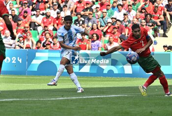 2024-07-24 - Julio Soler of Argentina during the Football, Men's Group B, between Argentina and Morocco during the Olympic Games Paris 2024 on 24 July 2024 at Geoffroy-Guichard Stadium in Saint-Etienne, France - OLYMPIC GAMES PARIS 2024 - 24/07 - OLYMPIC GAMES PARIS 2024 - OLYMPIC GAMES