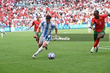 2024-07-24 - Julian Alvarez of Argentina during the Football, Men's Group B, between Argentina and Morocco during the Olympic Games Paris 2024 on 24 July 2024 at Geoffroy-Guichard Stadium in Saint-Etienne, France - OLYMPIC GAMES PARIS 2024 - 24/07 - OLYMPIC GAMES PARIS 2024 - OLYMPIC GAMES