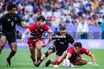 2024-07-24 - Tepaea Cook-Savage (New Zealand) and Kippei Ishida (Japan), Rugby Sevens, Men's Pool A between New Zealand and Japan during the Olympic Games Paris 2024 on 24 July 2024 at Stade de France in Saint-Denis, France - OLYMPIC GAMES PARIS 2024 - 24/07 - OLYMPIC GAMES PARIS 2024 - OLYMPIC GAMES