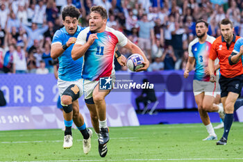 2024-07-24 - Antoine Dupont (France), Rugby Sevens, Men's Pool C between France and Uruguay during the Olympic Games Paris 2024 on 24 July 2024 at Stade de France in Saint-Denis, France - OLYMPIC GAMES PARIS 2024 - 24/07 - OLYMPIC GAMES PARIS 2024 - OLYMPIC GAMES