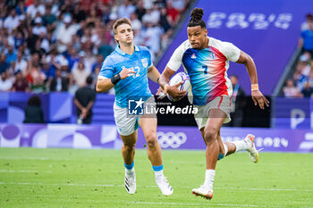 2024-07-24 - Jefferson-Lee Joseph (France), Rugby Sevens, Men's Pool C between France and Uruguay during the Olympic Games Paris 2024 on 24 July 2024 at Stade de France in Saint-Denis, France - OLYMPIC GAMES PARIS 2024 - 24/07 - OLYMPIC GAMES PARIS 2024 - OLYMPIC GAMES