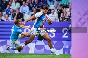 2024-07-24 - Antoine Zeghdar (France), Rugby Sevens, Men's Pool C between France and Uruguay during the Olympic Games Paris 2024 on 24 July 2024 at Stade de France in Saint-Denis, France - OLYMPIC GAMES PARIS 2024 - 24/07 - OLYMPIC GAMES PARIS 2024 - OLYMPIC GAMES