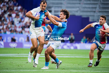 2024-07-24 - Paulin Riva (France), Rugby Sevens, Men's Pool C between France and Uruguay during the Olympic Games Paris 2024 on 24 July 2024 at Stade de France in Saint-Denis, France - OLYMPIC GAMES PARIS 2024 - 24/07 - OLYMPIC GAMES PARIS 2024 - OLYMPIC GAMES