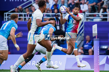 2024-07-24 - Jefferson-Lee Joseph (France), Rugby Sevens, Men's Pool C between France and Uruguay during the Olympic Games Paris 2024 on 24 July 2024 at Stade de France in Saint-Denis, France - OLYMPIC GAMES PARIS 2024 - 24/07 - OLYMPIC GAMES PARIS 2024 - OLYMPIC GAMES