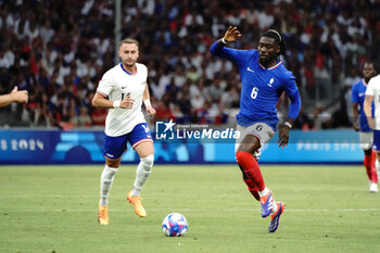 2024-07-24 - Manu Koné (France) during the Football, Men's Group A, between France and United States during the Olympic Games Paris 2024 on 24 July 2024 at Geoffroy-Guichard Stadium in Marseille, France - OLYMPIC GAMES PARIS 2024 - 24/07 - OLYMPIC GAMES PARIS 2024 - OLYMPIC GAMES