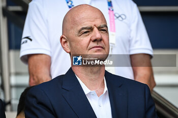 2024-07-24 - Gianni Infantino President of FIFA during the football match between Uzbekistan and Spain, Olympic Games Paris 2024 on 24 July 2024 at Parc des Princes stadium in Paris, France - OLYMPIC GAMES PARIS 2024 - 24/07 - OLYMPIC GAMES PARIS 2024 - OLYMPIC GAMES