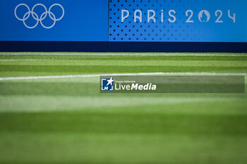 2024-07-24 - Illustration of the official logo during the football match between Uzbekistan and Spain, Olympic Games Paris 2024 on 24 July 2024 at Parc des Princes stadium in Paris, France - OLYMPIC GAMES PARIS 2024 - 24/07 - OLYMPIC GAMES PARIS 2024 - OLYMPIC GAMES