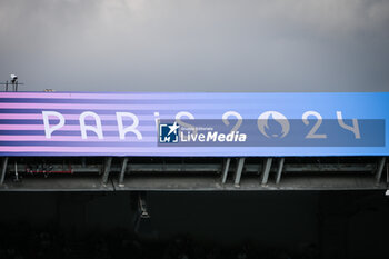 2024-07-24 - Illustration of the official logo during the football match between Uzbekistan and Spain, Olympic Games Paris 2024 on 24 July 2024 at Parc des Princes stadium in Paris, France - OLYMPIC GAMES PARIS 2024 - 24/07 - OLYMPIC GAMES PARIS 2024 - OLYMPIC GAMES