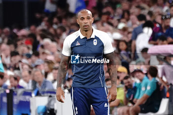 2024-07-24 - Head coach Thierry Henry (France) during the Football, Men's Group A, between France and United States during the Olympic Games Paris 2024 on 24 July 2024 at Geoffroy-Guichard Stadium in Marseille, France - OLYMPIC GAMES PARIS 2024 - 24/07 - OLYMPIC GAMES PARIS 2024 - OLYMPIC GAMES