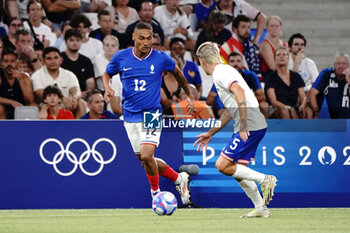 2024-07-24 - Enzo Millot (France) and John Tolkin (USA) during the Football, Men's Group A, between France and United States during the Olympic Games Paris 2024 on 24 July 2024 at Geoffroy-Guichard Stadium in Marseille, France - OLYMPIC GAMES PARIS 2024 - 24/07 - OLYMPIC GAMES PARIS 2024 - OLYMPIC GAMES