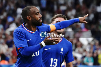 2024-07-24 - Alexandre Lacazette (France) celebrates his goal during the Football, Men's Group A, between France and United States during the Olympic Games Paris 2024 on 24 July 2024 at Geoffroy-Guichard Stadium in Marseille, France - OLYMPIC GAMES PARIS 2024 - 24/07 - OLYMPIC GAMES PARIS 2024 - OLYMPIC GAMES