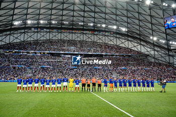 2024-07-24 - Team France during the Football, Men's Group A, between France and United States during the Olympic Games Paris 2024 on 24 July 2024 at Velodrome Stadium in Marseille, France - OLYMPIC GAMES PARIS 2024 - 24/07 - OLYMPIC GAMES PARIS 2024 - OLYMPIC GAMES