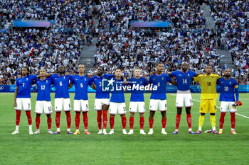 2024-07-24 - Team France during the Football, Men's Group A, between France and United States during the Olympic Games Paris 2024 on 24 July 2024 at Velodrome Stadium in Marseille, France - OLYMPIC GAMES PARIS 2024 - 24/07 - OLYMPIC GAMES PARIS 2024 - OLYMPIC GAMES