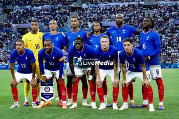 2024-07-24 - Team France during the Football, Men's Group A, between France and United States during the Olympic Games Paris 2024 on 24 July 2024 at Velodrome Stadium in Marseille, France - OLYMPIC GAMES PARIS 2024 - 24/07 - OLYMPIC GAMES PARIS 2024 - OLYMPIC GAMES