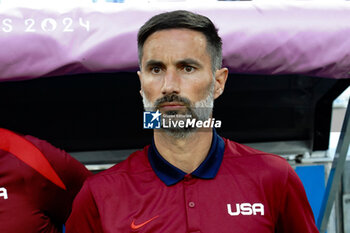 2024-07-24 - Head coach Marko Mitrovic (USA) during the Football, Men's Group A, between France and United States during the Olympic Games Paris 2024 on 24 July 2024 at Velodrome Stadium in Marseille, France - OLYMPIC GAMES PARIS 2024 - 24/07 - OLYMPIC GAMES PARIS 2024 - OLYMPIC GAMES