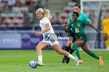 2024-07-26 - Lindsey Horan (USA) and Grace Chanda (Zambia), Football, Women's Group B between United States and Zambia during the Olympic Games Paris 2024 on 25 July 2024 at Allianz Riviera in Nice, France - OLYMPIC GAMES PARIS 2024 - 25/07 - OLYMPIC GAMES PARIS 2024 - OLYMPIC GAMES