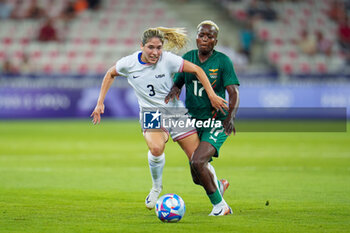 2024-07-26 - Korbin Albert (USA) and Racheal Kundananji (Zambia), Football, Women's Group B between United States and Zambia during the Olympic Games Paris 2024 on 25 July 2024 at Allianz Riviera in Nice, France - OLYMPIC GAMES PARIS 2024 - 25/07 - OLYMPIC GAMES PARIS 2024 - OLYMPIC GAMES