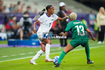 2024-07-26 - Crystal Dunn (USA) and Martha Tembo (Zambia), Football, Women's Group B between United States and Zambia during the Olympic Games Paris 2024 on 25 July 2024 at Allianz Riviera in Nice, France - OLYMPIC GAMES PARIS 2024 - 25/07 - OLYMPIC GAMES PARIS 2024 - OLYMPIC GAMES