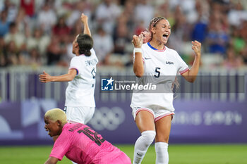 2024-07-26 - Trinity Rodman (USA) celebrates, Football, Women's Group B between United States and Zambia during the Olympic Games Paris 2024 on 25 July 2024 at Allianz Riviera in Nice, France - OLYMPIC GAMES PARIS 2024 - 25/07 - OLYMPIC GAMES PARIS 2024 - OLYMPIC GAMES