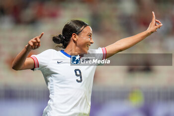 2024-07-26 - Mallory Swanson (USA) celebrates, Football, Women's Group B between United States and Zambia during the Olympic Games Paris 2024 on 25 July 2024 at Allianz Riviera in Nice, France - OLYMPIC GAMES PARIS 2024 - 25/07 - OLYMPIC GAMES PARIS 2024 - OLYMPIC GAMES