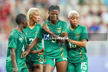 2024-07-26 - Pauline Zulu (Zambia) looks dejected after receiving a red card, Football, Women's Group B between United States and Zambia during the Olympic Games Paris 2024 on 25 July 2024 at Allianz Riviera in Nice, France - OLYMPIC GAMES PARIS 2024 - 25/07 - OLYMPIC GAMES PARIS 2024 - OLYMPIC GAMES