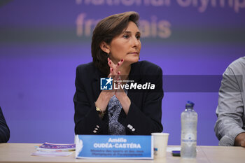 2024-07-26 - Amélie OUEDA-CASTERA, Minister of Sports during the opening ceremony of the Olympic Games Paris 2024 on 26 July 2024 in Paris, France - OLYMPIC GAMES PARIS 2024 - OPENING CEREMONY - 26/07 - OLYMPIC GAMES PARIS 2024 - OLYMPIC GAMES