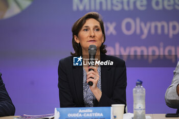 2024-07-26 - Amélie OUEDA-CASTERA, Minister of Sports during the opening ceremony of the Olympic Games Paris 2024 on 26 July 2024 in Paris, France - OLYMPIC GAMES PARIS 2024 - OPENING CEREMONY - 26/07 - OLYMPIC GAMES PARIS 2024 - OLYMPIC GAMES