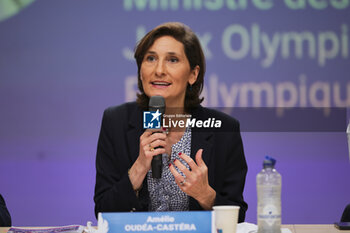 2024-07-26 - Amélie OUEDA-CASTERA, Minister of Sports during the opening ceremony of the Olympic Games Paris 2024 on 26 July 2024 in Paris, France - OLYMPIC GAMES PARIS 2024 - OPENING CEREMONY - 26/07 - OLYMPIC GAMES PARIS 2024 - OLYMPIC GAMES