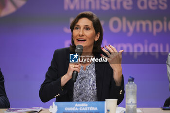 2024-07-26 - Amélie OUEDA-CASTERA, Minister of Sports during the opening ceremony of the Olympic Games Paris 2024 on 26 July 2024 in Paris, France - OLYMPIC GAMES PARIS 2024 - OPENING CEREMONY - 26/07 - OLYMPIC GAMES PARIS 2024 - OLYMPIC GAMES