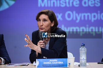 2024-07-26 - Amélie OUEDA-CASTERA, Minister of Sports during the opening ceremony of the Olympic Games Paris 2024 on 26 July 2024 in Paris, France - OLYMPIC GAMES PARIS 2024 - OPENING CEREMONY - 26/07 - OLYMPIC GAMES PARIS 2024 - OLYMPIC GAMES