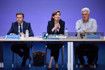 2024-07-26 - David LAPPARTIENT, CNOSF President, Amélie OUEDA-CASTERA, Minister of Sports, Claude ONESTA, General Manager of High Performance during the opening ceremony of the Olympic Games Paris 2024 on 26 July 2024 in Paris, France - OLYMPIC GAMES PARIS 2024 - OPENING CEREMONY - 26/07 - OLYMPIC GAMES PARIS 2024 - OLYMPIC GAMES