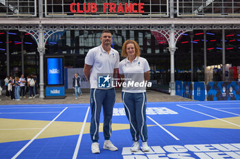 2024-07-26 - Melina ROBERT-MICHON and Florent MANAUDOU,Flag bearer during the opening ceremony of the Olympic Games Paris 2024 on 26 July 2024 in Paris, France - OLYMPIC GAMES PARIS 2024 - OPENING CEREMONY - 26/07 - OLYMPIC GAMES PARIS 2024 - OLYMPIC GAMES