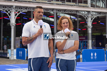 2024-07-26 - Melina ROBERT-MICHON and Florent MANAUDOU,Flag bearer during the opening ceremony of the Olympic Games Paris 2024 on 26 July 2024 in Paris, France - OLYMPIC GAMES PARIS 2024 - OPENING CEREMONY - 26/07 - OLYMPIC GAMES PARIS 2024 - OLYMPIC GAMES