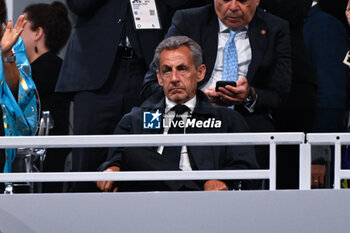 2024-07-26 - Former French President Nicolas Sarkozy, Opening Ceremony during the Olympic Games Paris 2024 on 26 July 2024 in Paris, France - OLYMPIC GAMES PARIS 2024 - OPENING CEREMONY - 26/07 - OLYMPIC GAMES PARIS 2024 - OLYMPIC GAMES