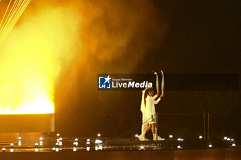 2024-07-26 - Teddy Riner and Marie-José Pérec light the Olympic cauldron, Opening Ceremony during the Olympic Games Paris 2024 on 26 July 2024 in Paris, France - OLYMPIC GAMES PARIS 2024 - OPENING CEREMONY - 26/07 - OLYMPIC GAMES PARIS 2024 - OLYMPIC GAMES