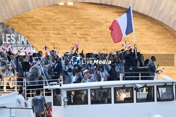 2024-07-26 - Team France parade, Opening Ceremony during the Olympic Games Paris 2024 on 26 July 2024 in Paris, France - OLYMPIC GAMES PARIS 2024 - OPENING CEREMONY - 26/07 - OLYMPIC GAMES PARIS 2024 - OLYMPIC GAMES