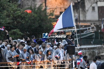 2024-07-26 - Team France parade, Opening Ceremony during the Olympic Games Paris 2024 on 26 July 2024 in Paris, France - OLYMPIC GAMES PARIS 2024 - OPENING CEREMONY - 26/07 - OLYMPIC GAMES PARIS 2024 - OLYMPIC GAMES