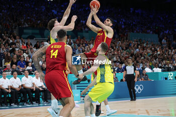 2024-07-27 - Santi Aldama of Spain, Basketball, Men's Group Phase - Group A between Australia and Spain during the Olympic Games Paris 2024 on 27 July 2024 in Villeneuve-d'Ascq near Lille, France - OLYMPIC GAMES PARIS 2024 - 27/07 - OLYMPIC GAMES PARIS 2024 - OLYMPIC GAMES