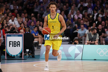 2024-07-27 - Dyson Daniels of Australia, Basketball, Men's Group Phase - Group A between Australia and Spain during the Olympic Games Paris 2024 on 27 July 2024 in Villeneuve-d'Ascq near Lille, France - OLYMPIC GAMES PARIS 2024 - 27/07 - OLYMPIC GAMES PARIS 2024 - OLYMPIC GAMES