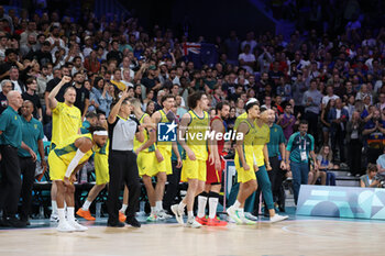 2024-07-27 - Players of Australia, Basketball, Men's Group Phase - Group A between Australia and Spain during the Olympic Games Paris 2024 on 27 July 2024 in Villeneuve-d'Ascq near Lille, France - OLYMPIC GAMES PARIS 2024 - 27/07 - OLYMPIC GAMES PARIS 2024 - OLYMPIC GAMES