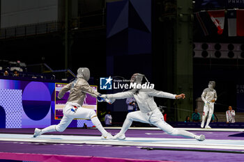 2024-07-27 - PIANFETTI Maxime of France, SARON Mitchell of United States Men's Sabre Individual Fencing during the Olympic Games Paris 2024 on 27 July 2024 at Le Grand Palais in Paris, France - OLYMPIC GAMES PARIS 2024 - 27/07 - OLYMPIC GAMES PARIS 2024 - OLYMPIC GAMES