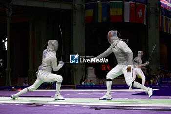 2024-07-27 - APITHY Bolade of France, SZATMARI Andras of Hungarian, Men's Sabre Individual Fencing during the Olympic Games Paris 2024 on 27 July 2024 at Le Grand Palais in Paris, France - OLYMPIC GAMES PARIS 2024 - 27/07 - OLYMPIC GAMES PARIS 2024 - OLYMPIC GAMES