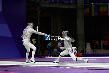 2024-07-27 - APITHY Bolade of France, SZATMARI Andras of Hungarian, Men's Sabre Individual Fencing during the Olympic Games Paris 2024 on 27 July 2024 at Le Grand Palais in Paris, France - OLYMPIC GAMES PARIS 2024 - 27/07 - OLYMPIC GAMES PARIS 2024 - OLYMPIC GAMES