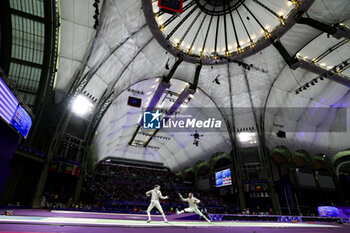 2024-07-27 - APITHY Bolade of France, SZATMARI Andras of Hungarian, Men's Sabre Individual Fencing during the Olympic Games Paris 2024 on 27 July 2024 at Le Grand Palais in Paris, France - OLYMPIC GAMES PARIS 2024 - 27/07 - OLYMPIC GAMES PARIS 2024 - OLYMPIC GAMES