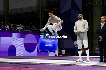 2024-07-27 - PATRICE Sebastien of France, RAHBARI Mohammad of Islamic Republic of Iran, Men's Sabre Individual Fencing during the Olympic Games Paris 2024 on 27 July 2024 at Le Grand Palais in Paris, France - OLYMPIC GAMES PARIS 2024 - 27/07 - OLYMPIC GAMES PARIS 2024 - OLYMPIC GAMES