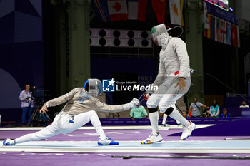 2024-07-27 - PATRICE Sebastien of France, RAHBARI Mohammad of Islamic Republic of Iran, Men's Sabre Individual Fencing during the Olympic Games Paris 2024 on 27 July 2024 at Le Grand Palais in Paris, France - OLYMPIC GAMES PARIS 2024 - 27/07 - OLYMPIC GAMES PARIS 2024 - OLYMPIC GAMES