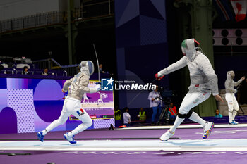 2024-07-27 - PATRICE Sebastien of France, RAHBARI Mohammad of Islamic Republic of Iran, Men's Sabre Individual Fencing during the Olympic Games Paris 2024 on 27 July 2024 at Le Grand Palais in Paris, France - OLYMPIC GAMES PARIS 2024 - 27/07 - OLYMPIC GAMES PARIS 2024 - OLYMPIC GAMES