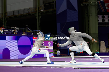 2024-07-27 - PATRICE Sebastien of France, RAHBARI Mohammad of Islamic Republic of Iran, Men's Sabre Individual Fencing during the Olympic Games Paris 2024 on 27 July 2024 at Le Grand Palais in Paris, France - OLYMPIC GAMES PARIS 2024 - 27/07 - OLYMPIC GAMES PARIS 2024 - OLYMPIC GAMES